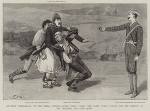 Amatőr színházi előadások az Opera Comique-ban, jelenet a Joanból, a Comic Opera az Anyák East End Otthona javára játszott